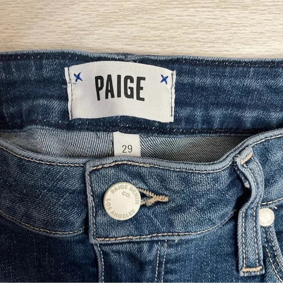 PAIGE Hoxton Straight High Rise Ankle Frayed Curved Bottom Hems Women’s Size 29 - Picture 7 of 16